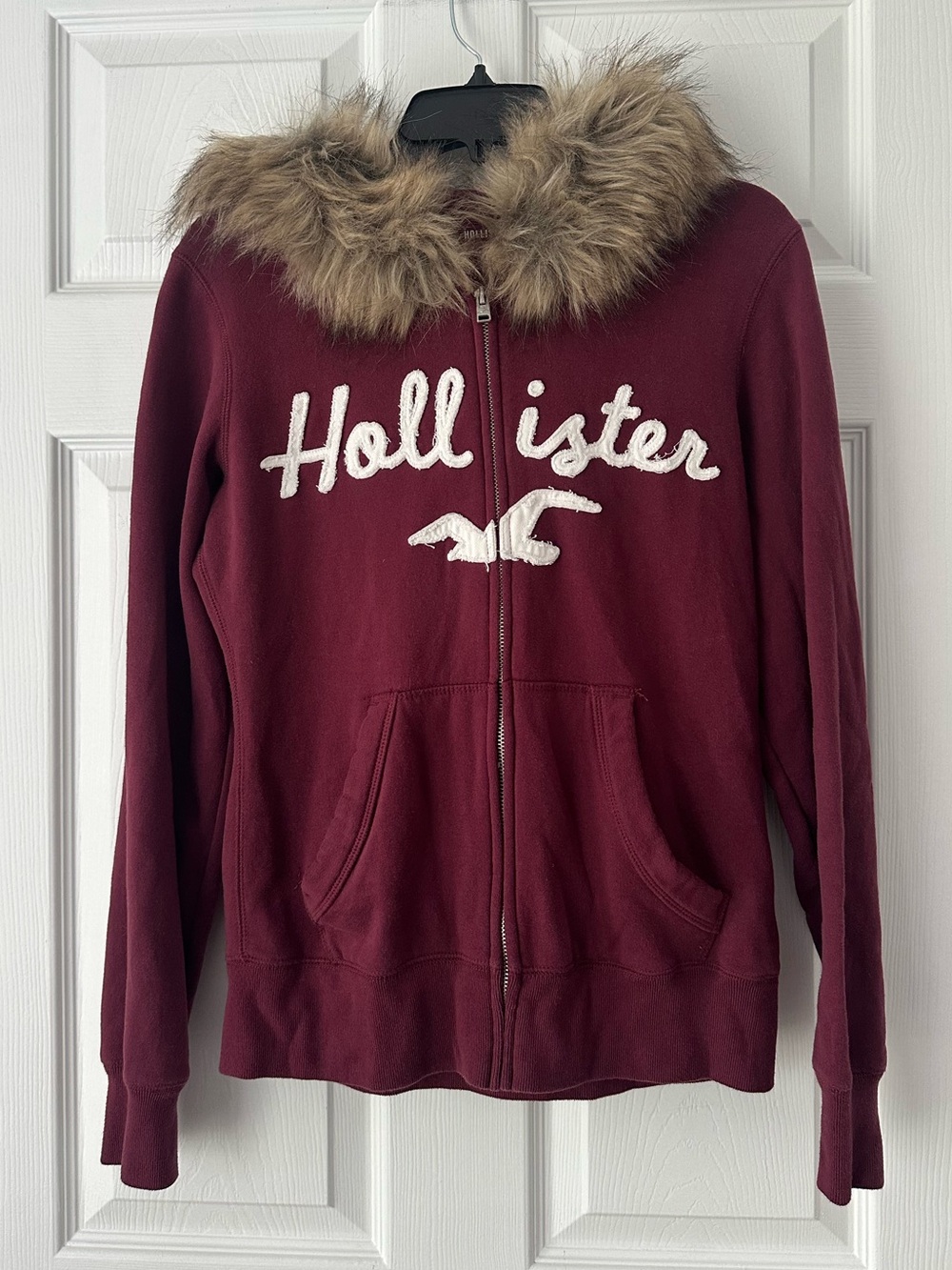 Y2K Hollister faux fur hoodie size M